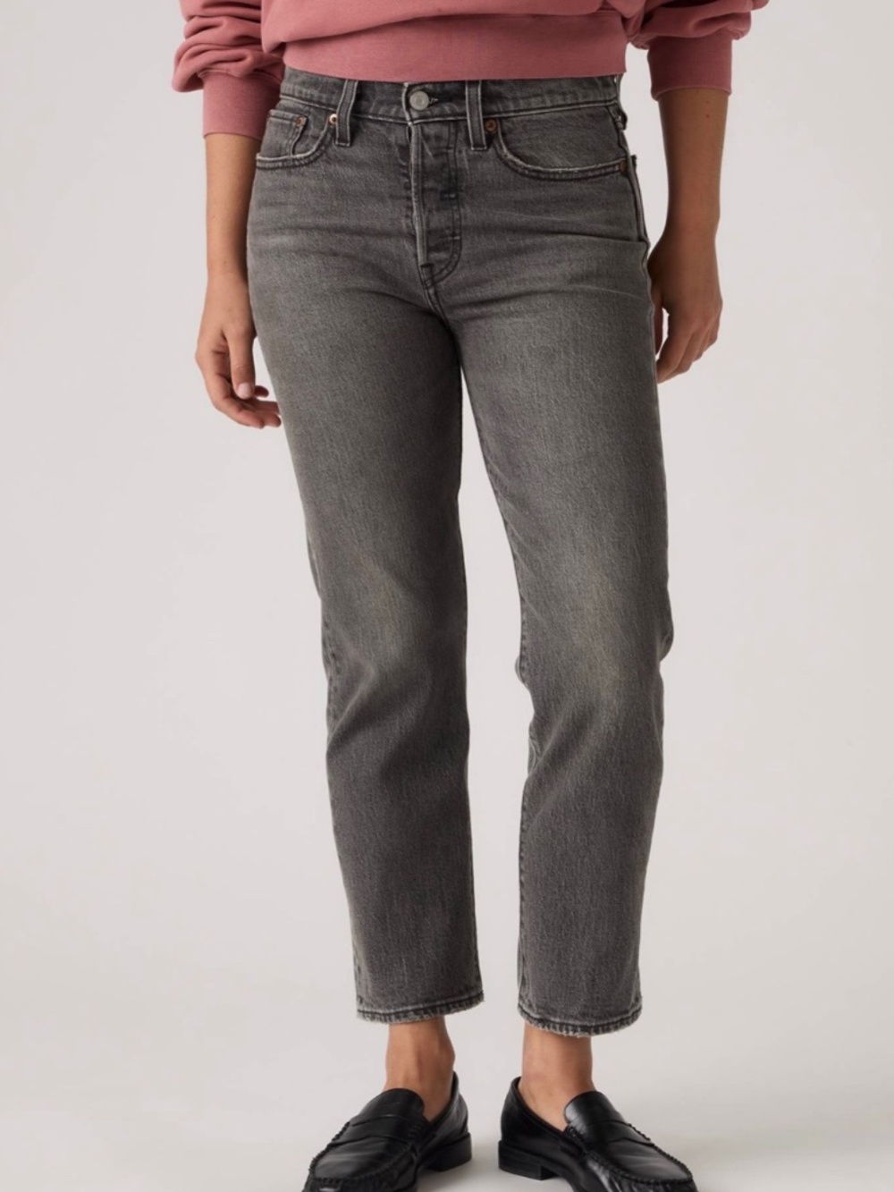 EUC Levi’s Grey Wedgie Straight Ankle Jeans with Stretch - Women’s Size 28 - Picture 5 of 11